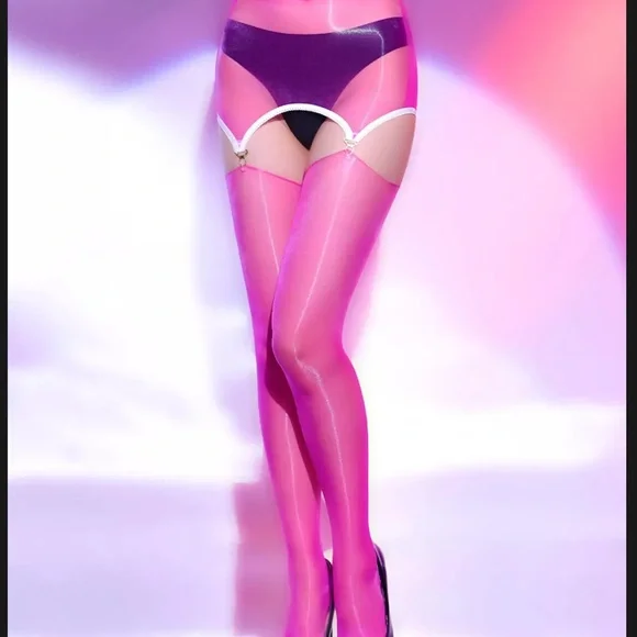 gleitgel bestandteile 1960s Pink Garter Belt with White Eyelet Lace - Burlesque Showgirl main image 0